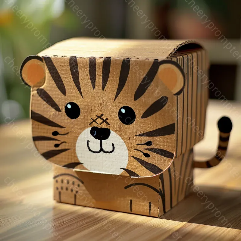 DIY Adorable Animal Cardboard Boxes Midjourney Prompt | PromptBase