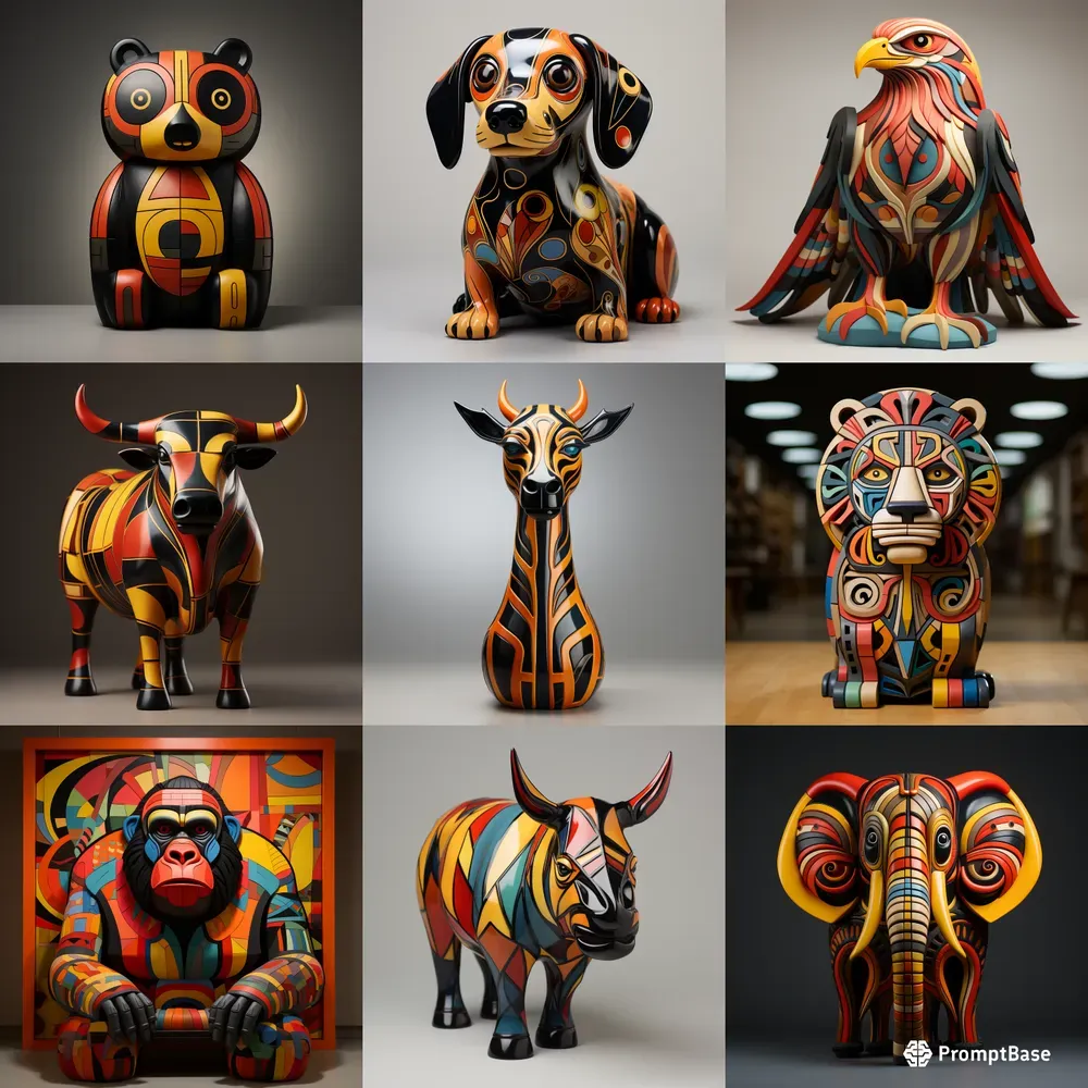 Modern Abstract Animal Sculptures Midjourney Prompt PromptBase