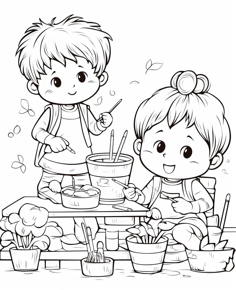 Cute Coloring Pages For Kids Toddlers Midjourney Prompt PromptBase