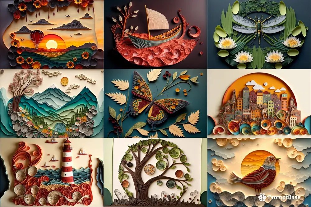 Paper Quilling Art Midjourney Prompt | PromptBase