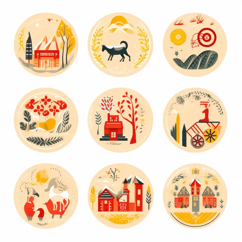 Token Icon Rustic Vintage Rustic Floral Icons Midjourney Prompt | PromptBase