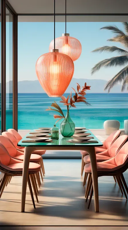Coastal Pastel Interior Designs Midjourney Prompt | PromptBase