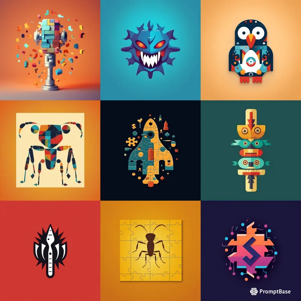 Digital Collage Logos Midjourney Prompt PromptBase