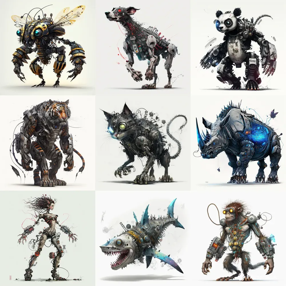 Collections Of Cyber Mutant Characters Midjourney Prompt | PromptBase