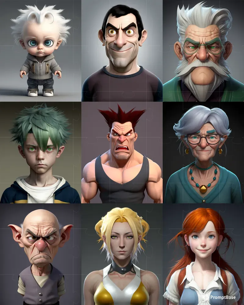 Human Anime 3D Characters Midjourney Prompt | PromptBase