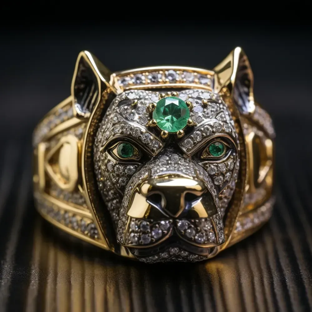 Gold Sculpted Ring Gem Elegance Midjourney Prompt | PromptBase