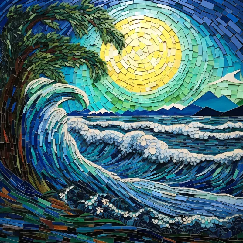 Mosaic Art Landscapes Midjourney Prompt PromptBase