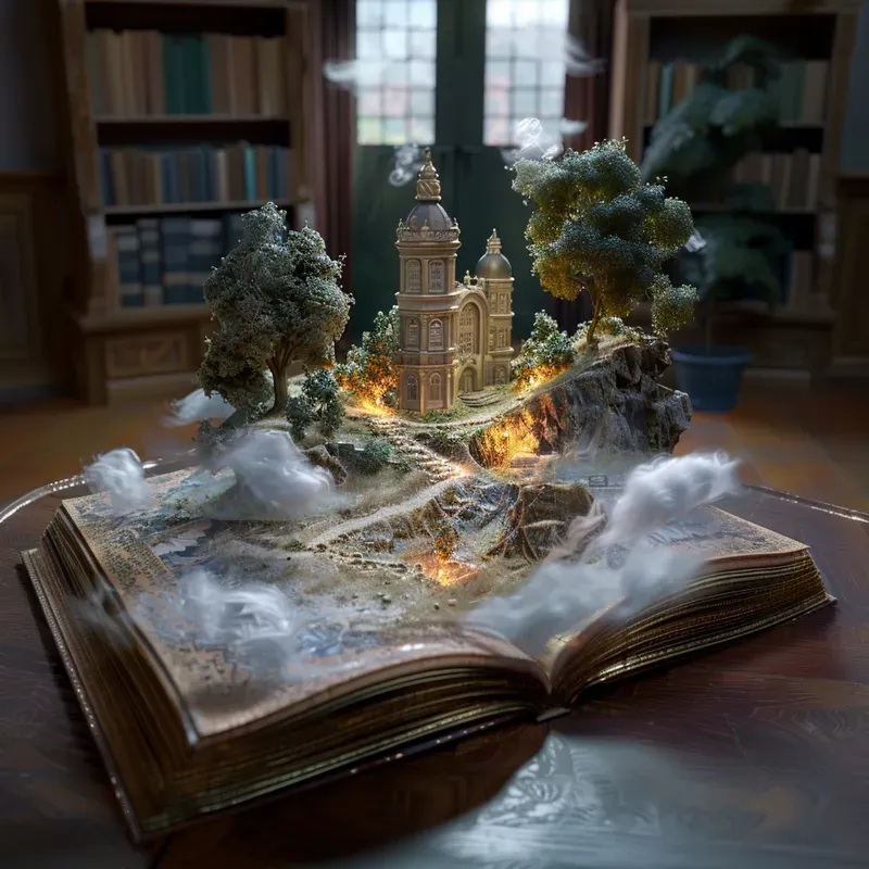 Stories Magical Open Book Scenes Pop Up Midjourney Prompt | PromptBase
