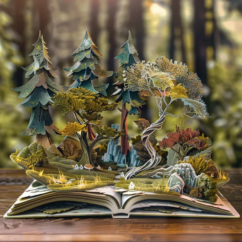Stories Magical Open Book Scenes Pop Up Midjourney Prompt | PromptBase
