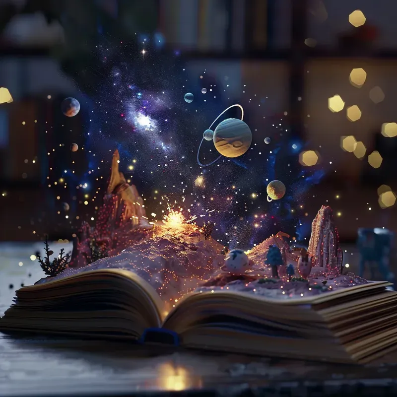 Stories Magical Open Book Scenes Pop Up Midjourney Prompt | PromptBase