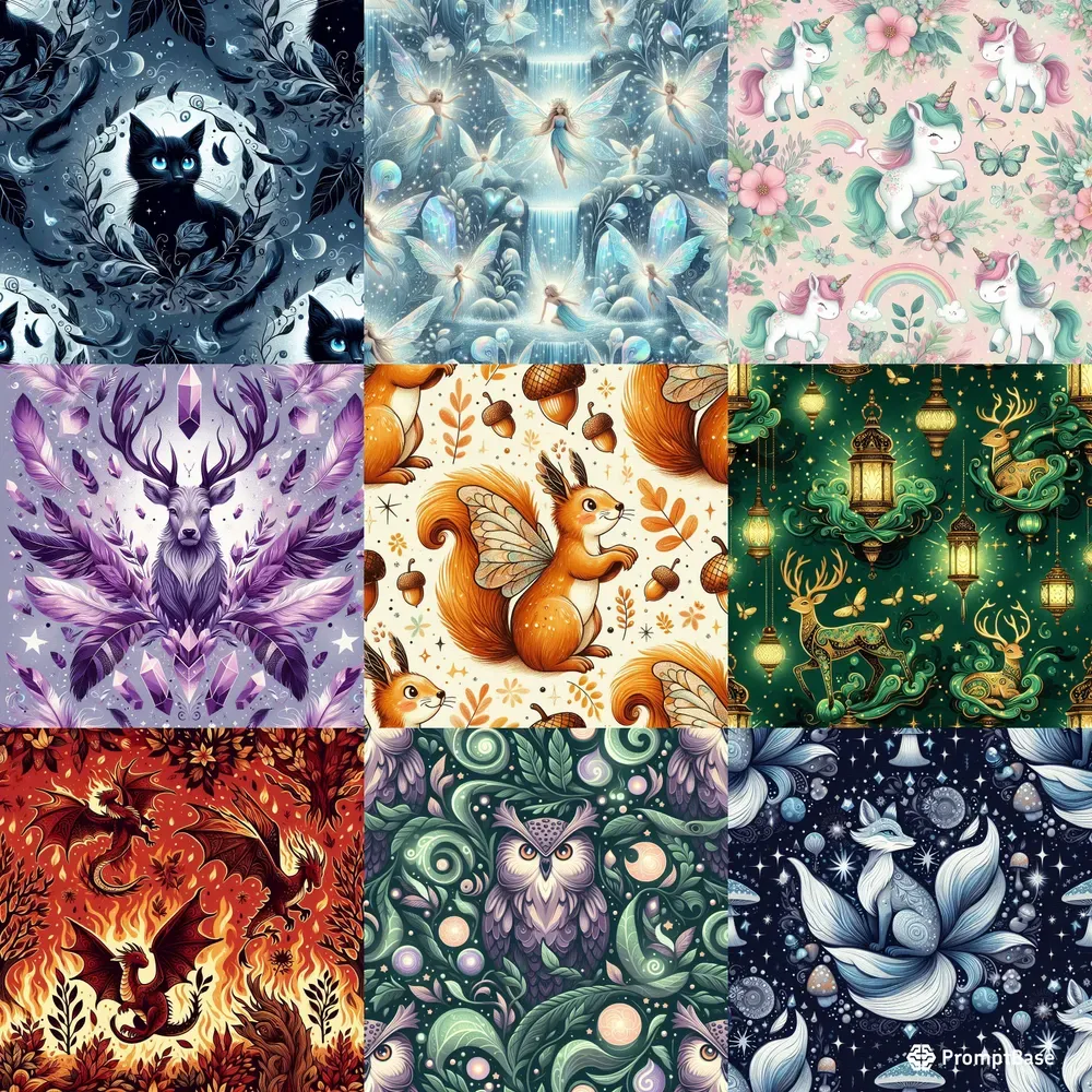 Fantasy Pattern Blocks Fantasy Woodland Patterns DALL·E Prompt | PromptBase