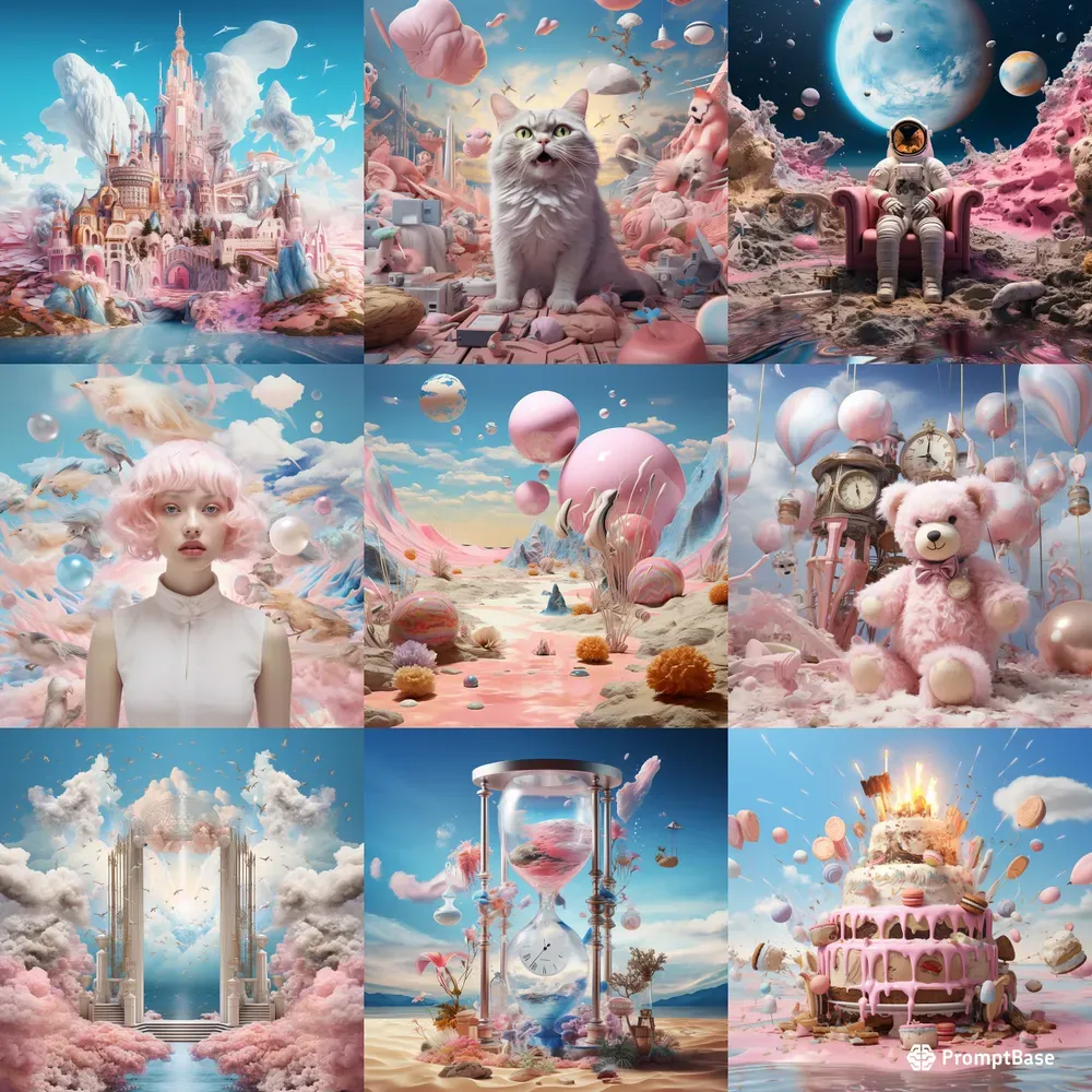 Surreal Pastel Mixed Media Collage Dreams Midjourney Prompt | PromptBase