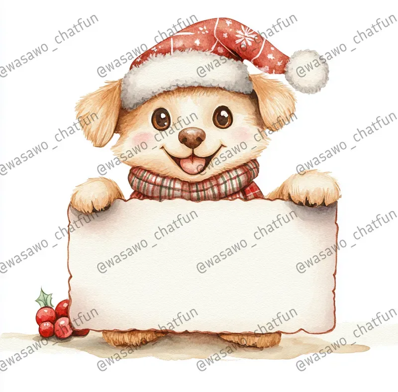 Watercolor Christmas Animals And Messages Midjourney Prompt | PromptBase
