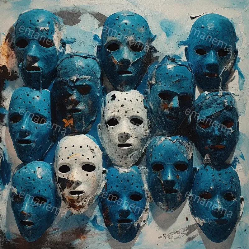 Distorted Masks Horror Collages Distorted Mask Midjourney Prompt | PromptBase