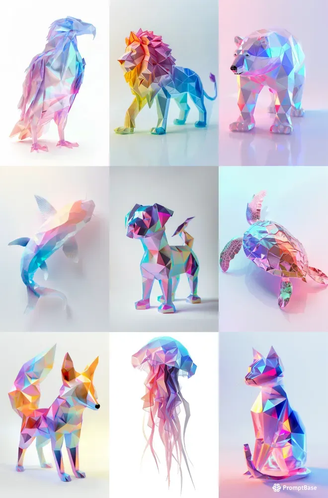 Animals Made With Chromatic Paper Midjourney Prompt PromptBase