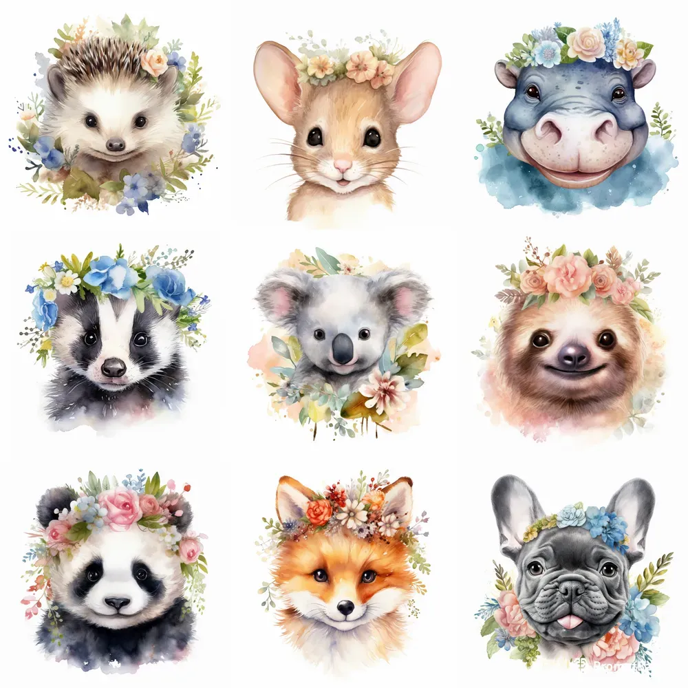 Floral Friends Watercolours Midjourney Prompt PromptBase