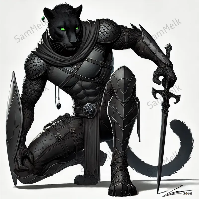 Anthropomorphic fantasy art depicting a humanoid figure with ethereal, glowing features, symbolizing the fusion of myth and machine.