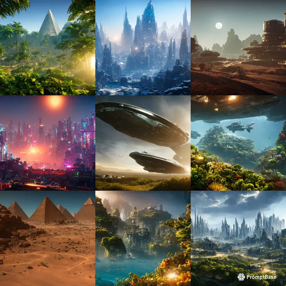 Sci-fi Landscapes Stable Diffusion Prompt | PromptBase