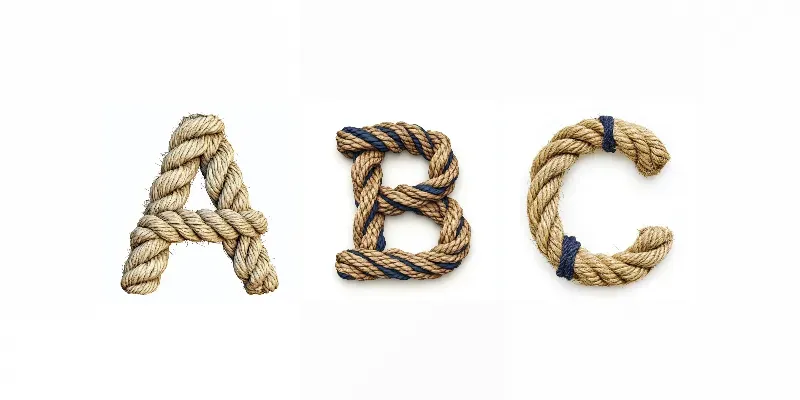Letters Made Of Maritime Ropes Midjourney Prompt | PromptBase