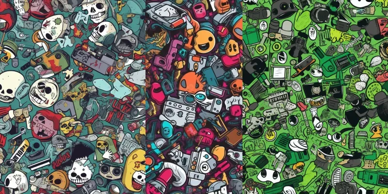 Sticker Bomb Textures Midjourney Prompt | PromptBase