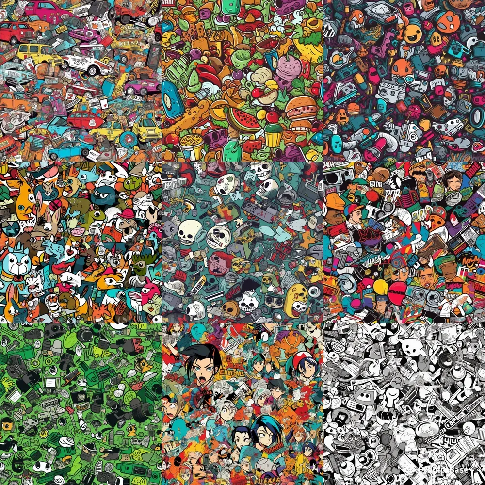 Sticker Bomb Textures Midjourney Prompt | PromptBase