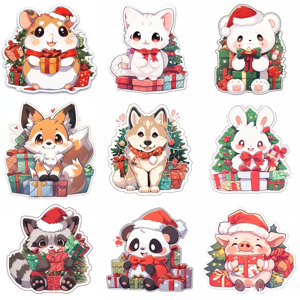 Christmas Stickers Very Cute Animals Midjourney Prompt PromptBase