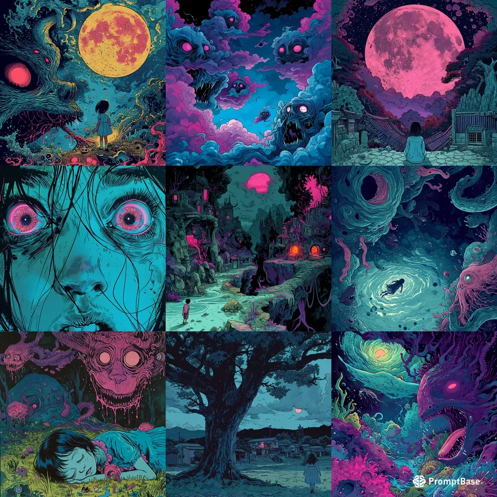 Nightmarish Comic Illustrations Midjourney Prompt PromptBase