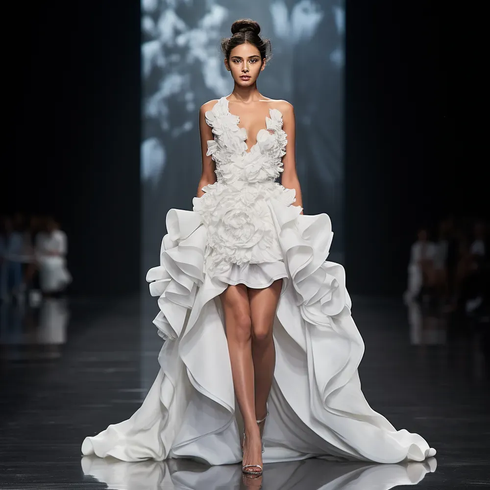 Glamorous Bridal Dresses On Runways Midjourney Prompt | PromptBase