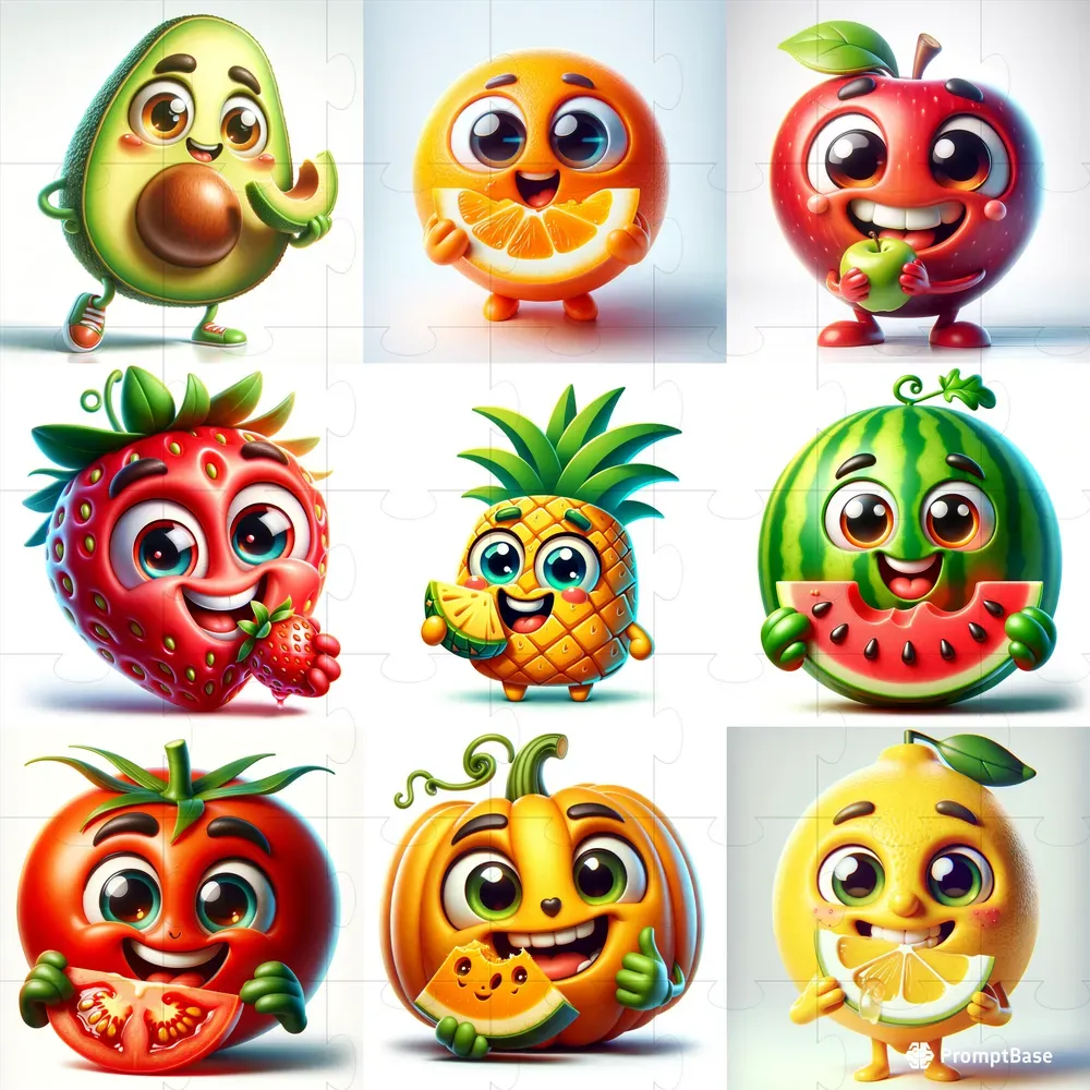 Animated Fruit Frenzies DALL·E Prompt | PromptBase