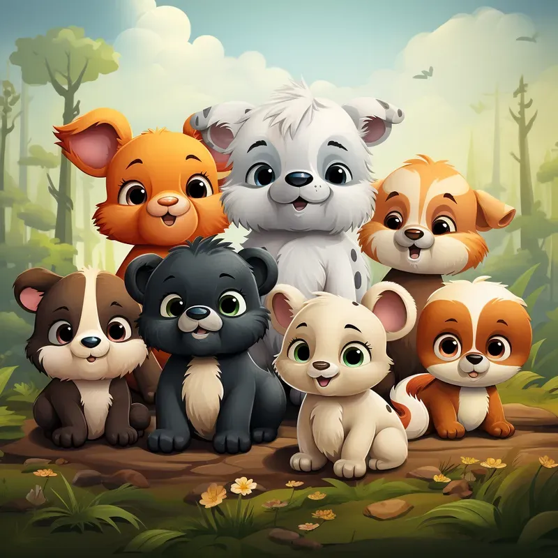 Cute Animal Illustrations Midjourney Prompt | PromptBase