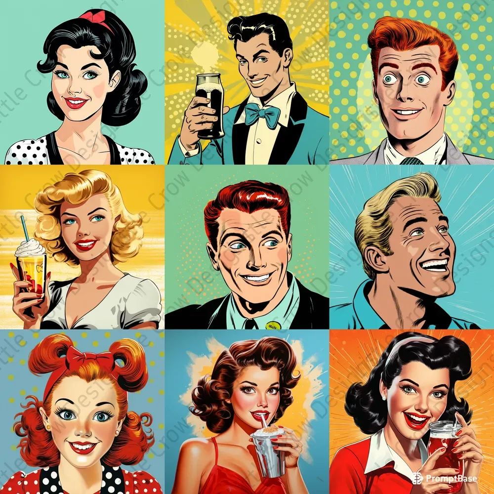 vintage-comics-portraits-midjourney-prompt-promptbase