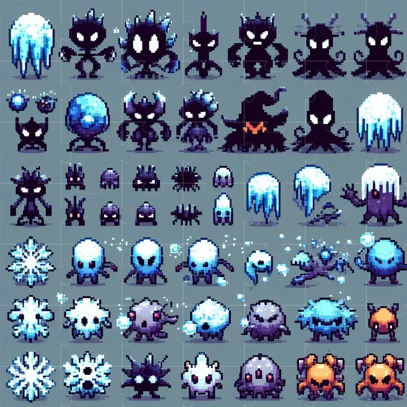 Monster Sprites For Game Design Assets DALL·E Prompt | PromptBase