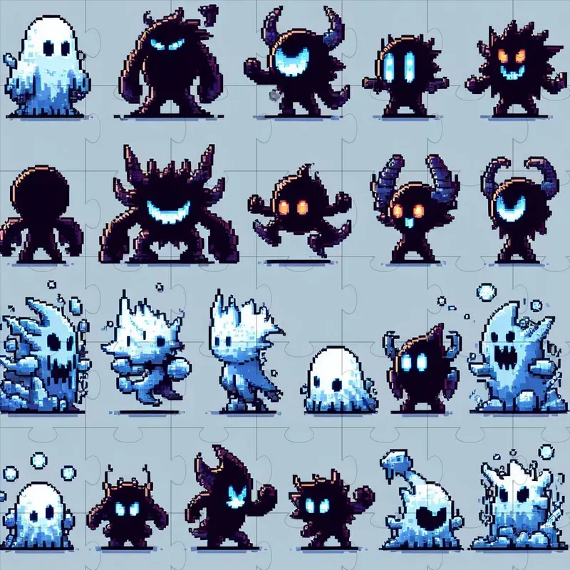 Monster Sprites For Game Design Assets DALL·E Prompt | PromptBase