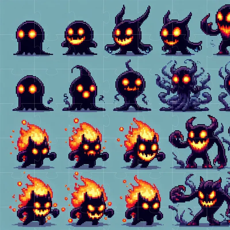 Monster Sprites For Game Design Assets DALL·E Prompt | PromptBase