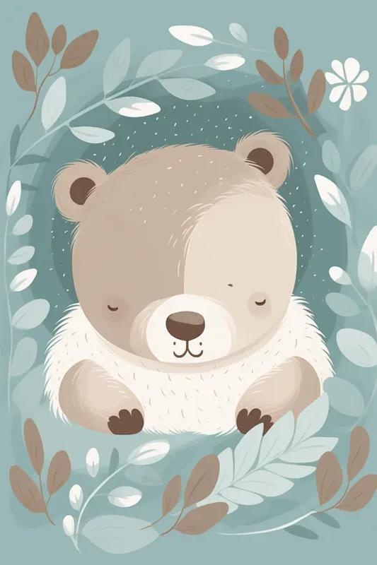 Cute Sleeping Animals Vector Nursery Art Midjourney Prompt | PromptBase