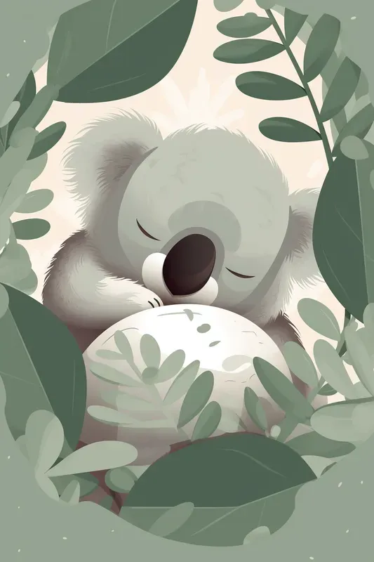 Cute Sleeping Animals Vector Nursery Art Midjourney Prompt | PromptBase