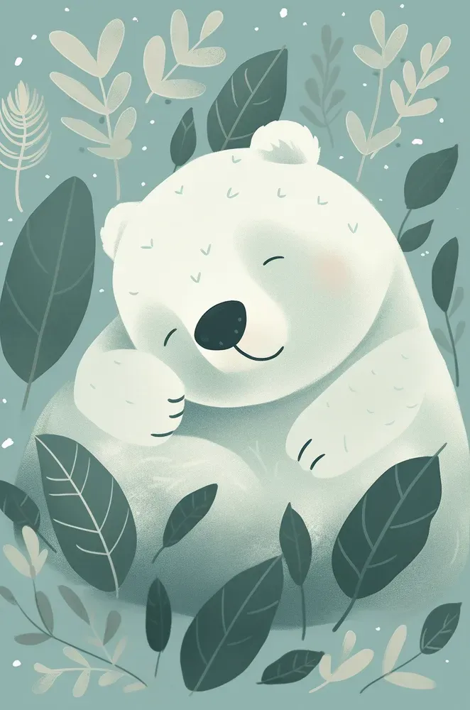 Cute Sleeping Animals Vector Nursery Art Midjourney Prompt | PromptBase