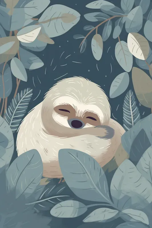 Cute Sleeping Animals Vector Nursery Art Midjourney Prompt | PromptBase