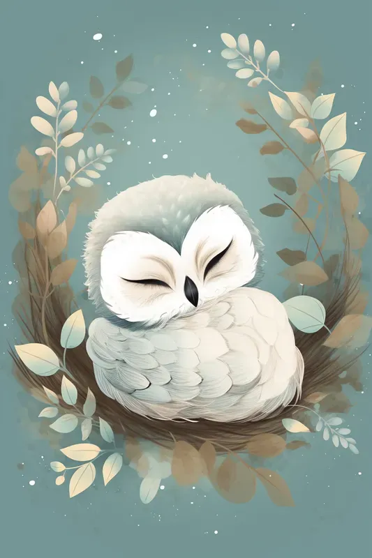 Cute Sleeping Animals Vector Nursery Art Midjourney Prompt | PromptBase