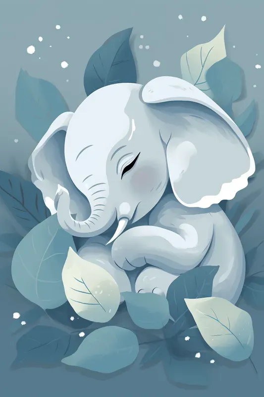 Cute Sleeping Animals Vector Nursery Art Midjourney Prompt | PromptBase