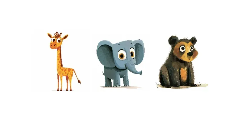Nursery Childrens Book Animal Vector Art Midjourney Prompt | PromptBase