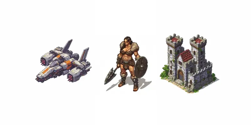 2D Isometric Pixel Art Sprites Midjourney Prompt | PromptBase
