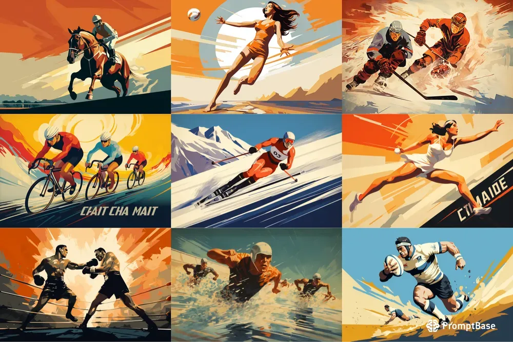Retro Vintage Sports Posters Midjourney Prompt | PromptBase