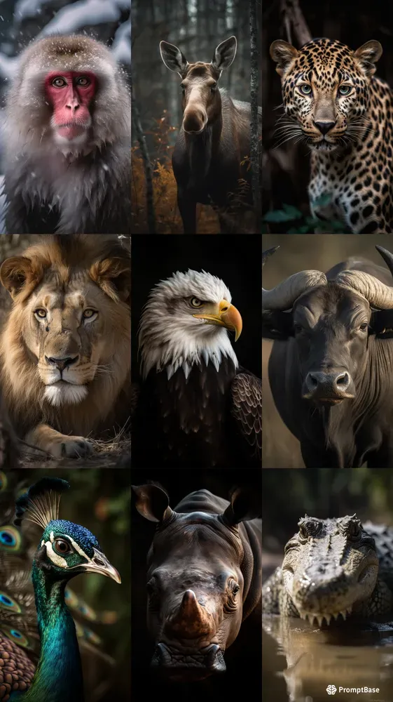 Stunning Portraits Of Any Animals Midjourney Prompt | PromptBase
