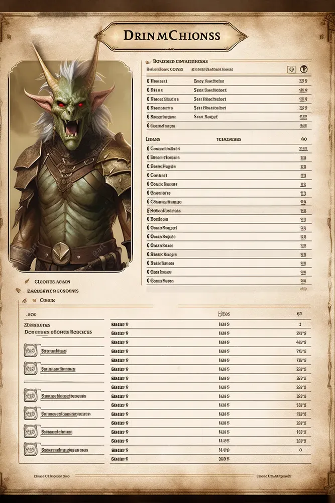 D And D Character Sheets Midjourney Prompt PromptBase