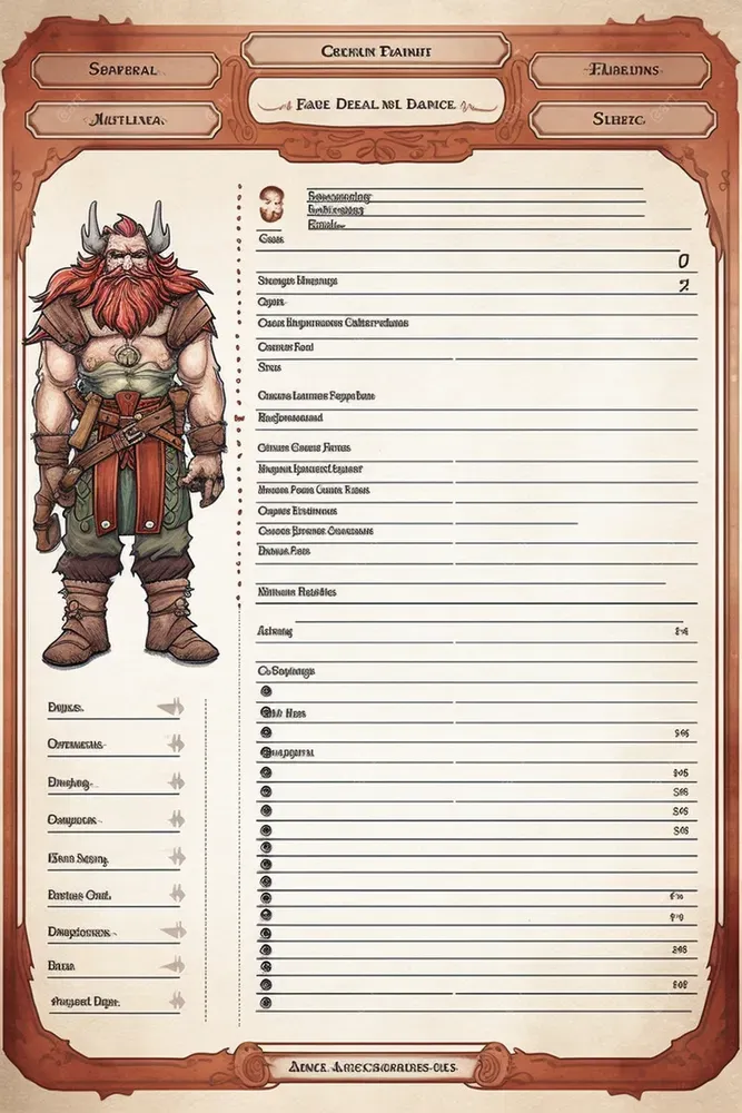 D And D Character Sheets Midjourney Prompt PromptBase