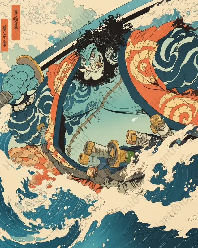 Poster One Piece Ukiyoe Sur Toile – Impression D’art Moderne 30x45 Cm, Déco Chambre, Style Japonais