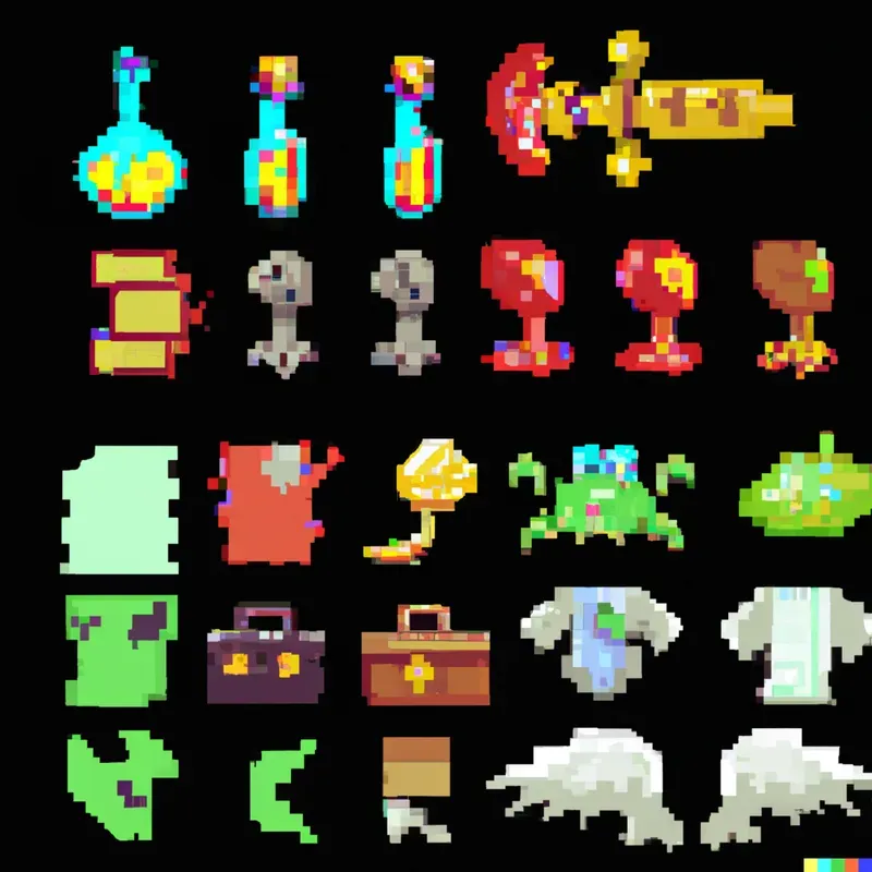 The Item Sprite Sheets DALL·E Prompt | PromptBase