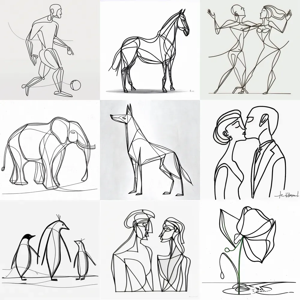 Commit Line Drawing Line Drawings Midjourney Prompt | PromptBase