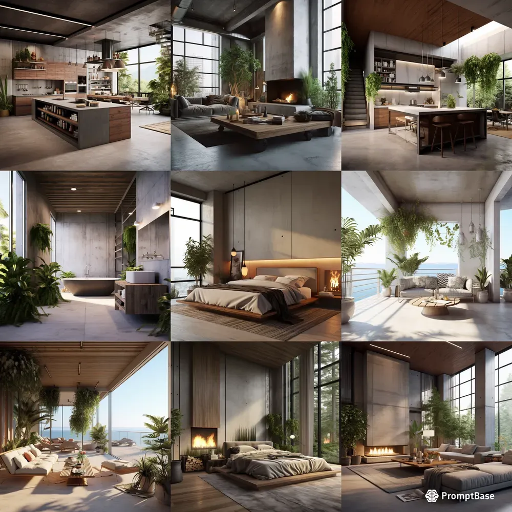Minimal Urban Chic Interior Designs Midjourney Prompt | PromptBase